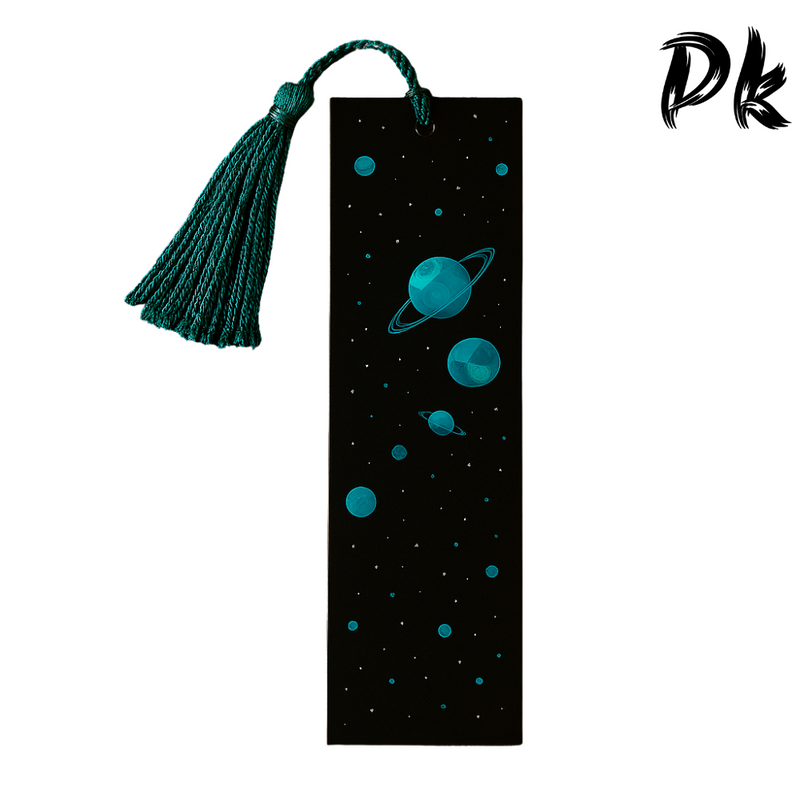 KIT 3 Marcadores de páginas Luas Planetas Galáxia Estrelas Cosmos Lua com ou sem tassel Plastificado