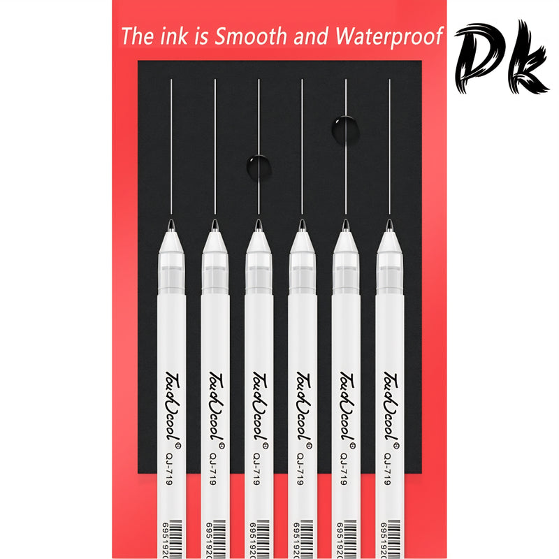 5pcs Canetas De Destaque Brancas 0.8mm