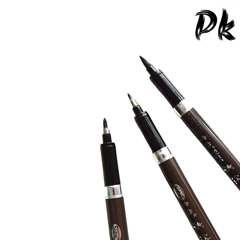 3 Pçs/Set Pincel Caneta Caligrafia Palavras Chinesas Aprendizagem Papelaria StudentArt DrawingMarker Canetas