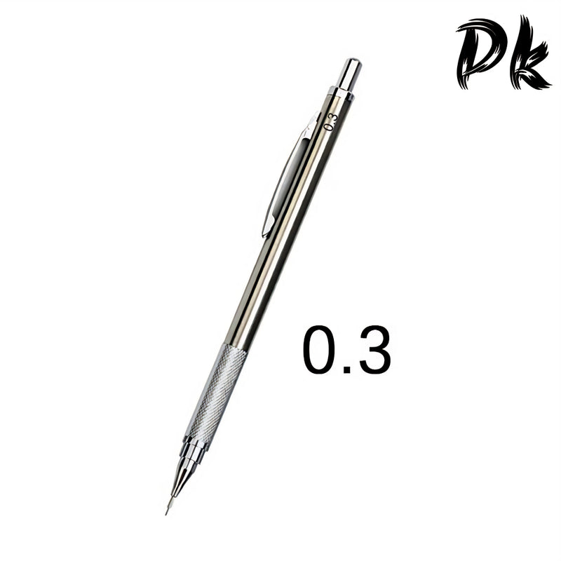 Metal lápis mecânico conjunto com Pen Box, apontador de lápis automático, Art Sketch, Eraser chumbo, 0.3mm, 0.5mm, 0.7mm, 0.9mm, 1.3mm, 2.0mm