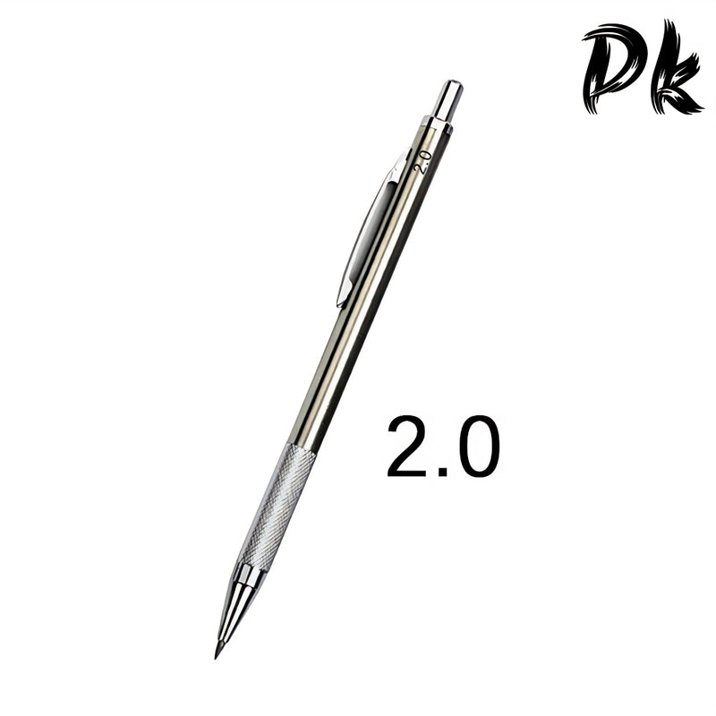 Metal lápis mecânico conjunto com Pen Box, apontador de lápis automático, Art Sketch, Eraser chumbo, 0.3mm, 0.5mm, 0.7mm, 0.9mm, 1.3mm, 2.0mm