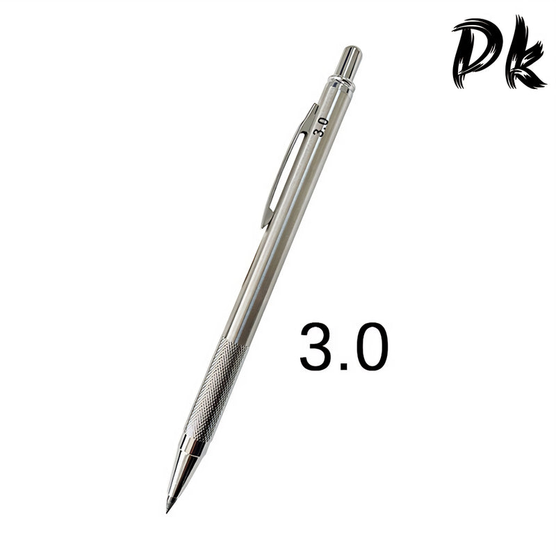 Metal lápis mecânico conjunto com Pen Box, apontador de lápis automático, Art Sketch, Eraser chumbo, 0.3mm, 0.5mm, 0.7mm, 0.9mm, 1.3mm, 2.0mm