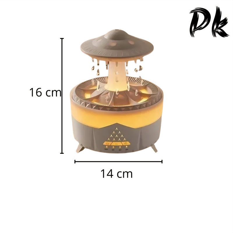 Umidificador Difusor De Aroma De design Nuvem e Chuva 7 Cores Luz Noturna Doméstica