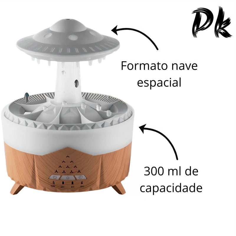 Umidificador Difusor De Aroma De design Nuvem e Chuva 7 Cores Luz Noturna Doméstica